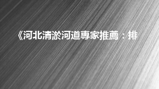《河北清淤河道專家推薦：排名最好的清淤公司大揭秘！》